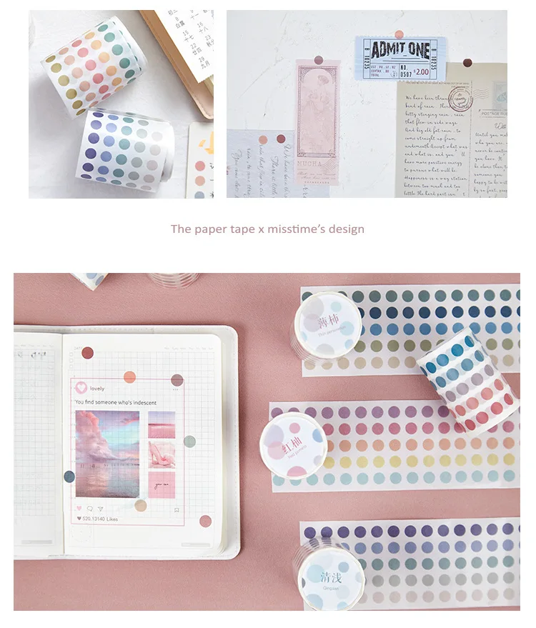 60 мм* 3 м цветная точечная серия Bullet Journal декоративная клейкая лента маскирующая васи лента DIY Скрапбукинг наклейка этикетка канцелярские товары