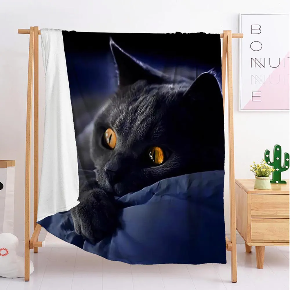 

2020 A cat animal Custom blankets Large and small size throw blanket tapestry sleeping blanket flannel blanket bedding