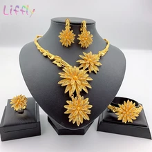 Нигерийское преувеличенное большое ожерелье, хрустальные серьги с подвеской, очаровательные серьги для невесты, кольцо для женщин, вечерние Модные Ювелирные наборы в подарок