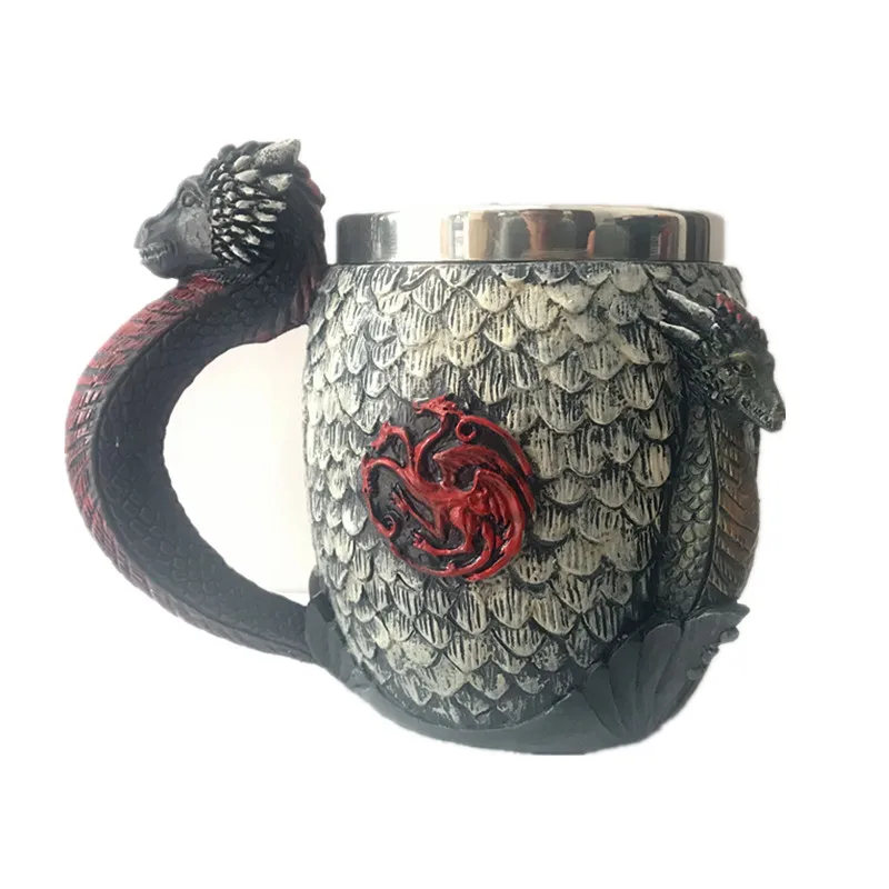 

Game of Thrones House Targaryen Tankard Coffee Mugs Stainless Steel Resin Cups and Mugs Creative Beer Drinkware Mark