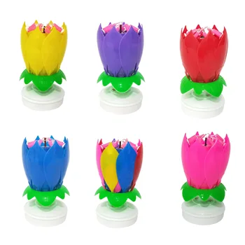 

Musical Candle Lotus Flower Rotating Candle Cake Topper Lotus Flower Rotating Birthday Candle Blossom Decoration Party Gift