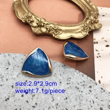  Triangle Earrings Geometry Light Pink Blue Enamel Glaze Brincos Big Statement Accessories 
