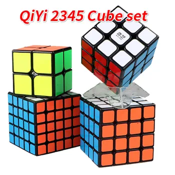 

4pcs Maigc Cube Set Qiyi Gift Pack Magico Cubo Set 2x2x2 3x3x3 4x4x4 5x5x5 Cubo Magico Speed Puzzle Kid Toys for Children Boys