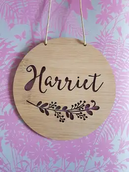 

FLORAL Personalised Wooden Wall / Door Hanging-wall hanging-kids door sign-custom name-kids gift-baby gift-lasercut-plaque-nurse