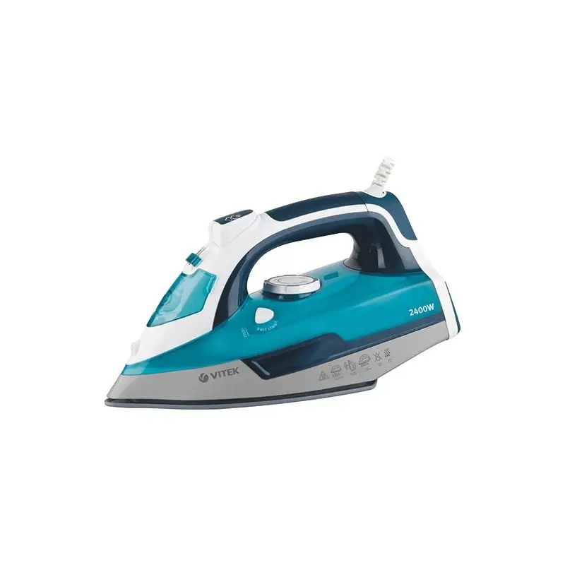 Утюг Vitek VT-1266 B (Мощность 2400 Вт, резервуар для воды 300 мл, вертикальное отпаривание, паровой удар, защита от накипи, керамическое покрытие подошвы)