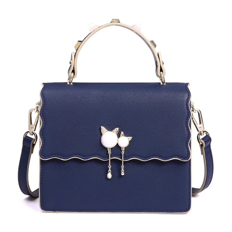 Jonlily, женская сумка через плечо из натуральной кожи, маленькая квадратная сумка, женская модная сумка-мессенджер через плечо, милая сумка-кошелек для подростков, KG335 - Цвет: Синий