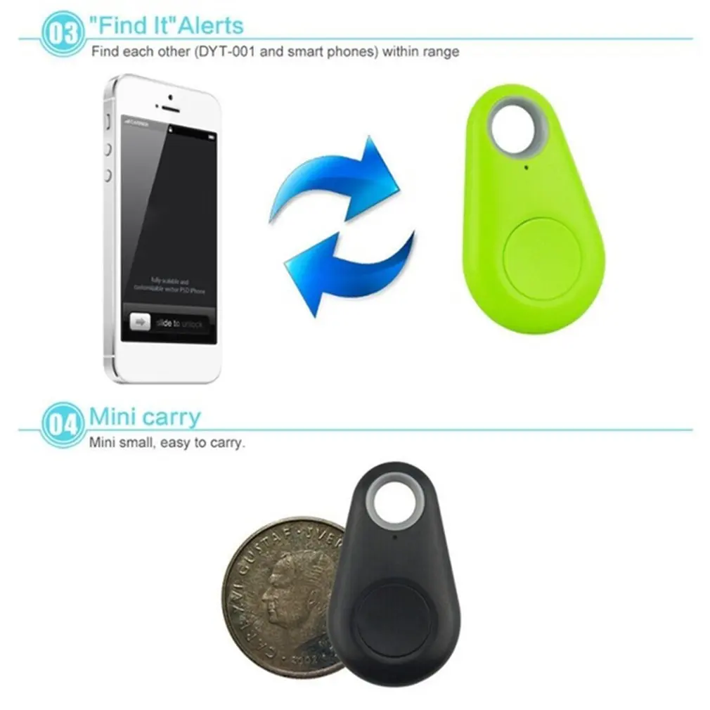 Anti-lost Keychain Bluetooth Key Finder Device Mobile Phone Lost Alarm Bi-Directional Finder Artifact Smart Tag GPS Tracker tracking device