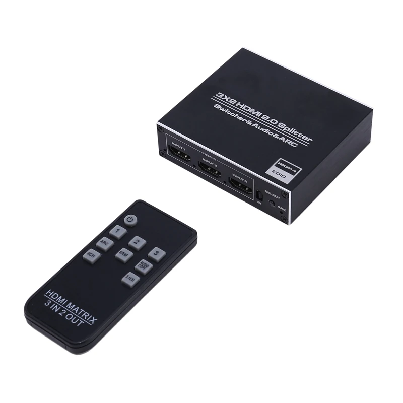 HDMI матрица 3 в 2 выключателя 0 4K 60 Гц HDR 3X2 аудио экстрактор ARC Dolby звук для HDTV PS3 PS4