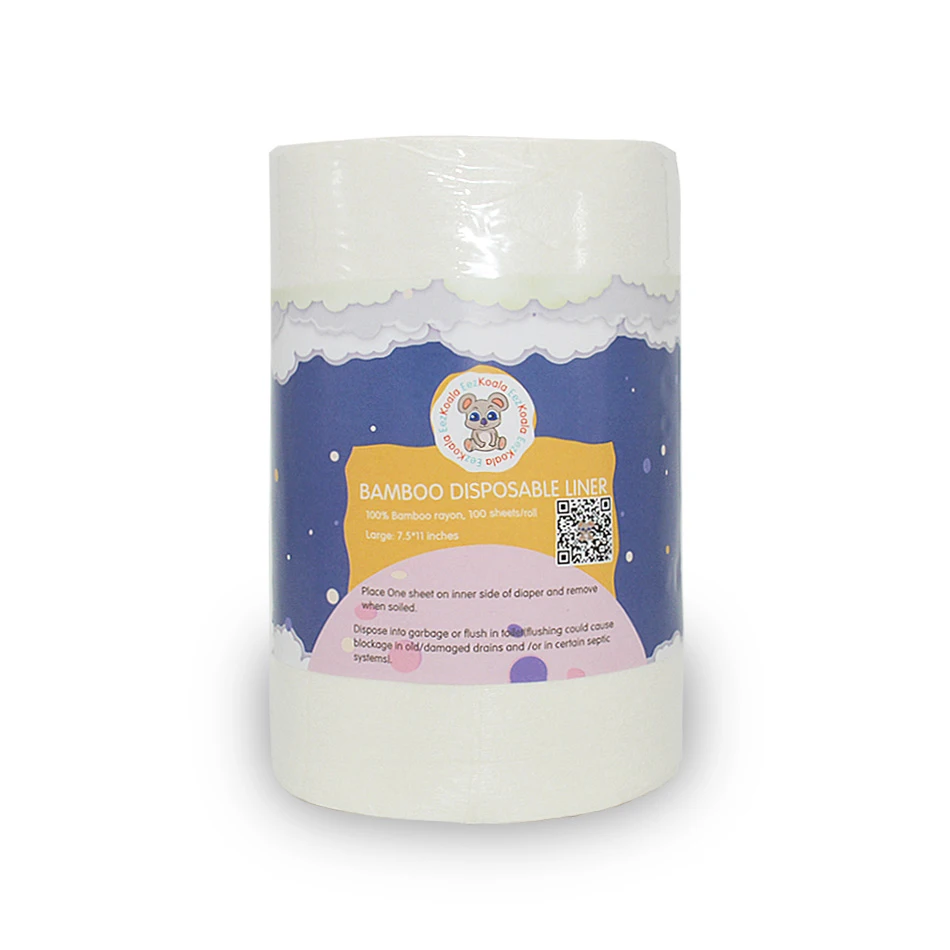 EezKoala 1pc Biodegradable & Flushable Nappy Liners Disposable Diapers Liners Cloth Diaper Bamboo Rayon Insert