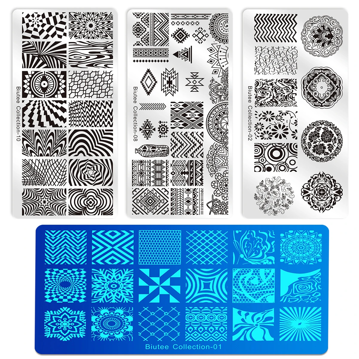 Штамповочная пластина для ногтей Biutee печать дизайна шаблоны из нержавеющей