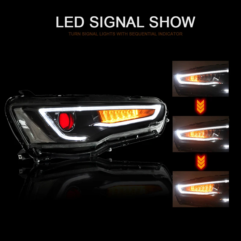 CNSUNNYLIGHT для Mitsubishi Lancer EVO X 2008 2017 Автомобильные фары в сборе LED DRL сигнал поворота Xenon