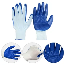 12 пар нитриловых рабочих страховых перчаток, износостойкие Нескользящие перчатки, белые газовые синие бутиловые прозрачные резиновые перчатки