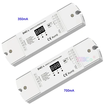 

4CH Constant Current DMX512 & RDM Decoder 350mA/700mA D4C-L RGB/RGBW led controller PWM current receiver Digita display