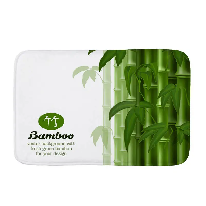 Bamboo SPA Bath Salts printed Flannel Floor Mat Anti-Slip Tapete Floor Mats Kitchen Doormat welcome mats for front door