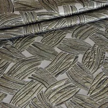 Жаккардовая двухцветная ткань с золотыми нитями в виде листьев, цветов, для костюма, пальто, платья, шитье, патч, текстиль, сделай сам, полиэстер, ткань tissu C892