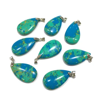 

2020 New 10pcs / Bag Ladies DIY Pendant Making Fine Mixed Color Drop Shaped Synthetic Turquoises Pendant Size 20x35mm