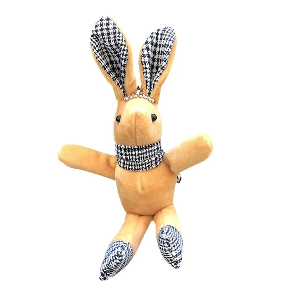 15 см милый имитирующий кролик брелок на рюкзак сумка Подвеска мультфильм Плюшевый кролик кукла плюшевый брелок для ключей игрушки-брелоки мягкий подарок для детей - Цвет: Brown