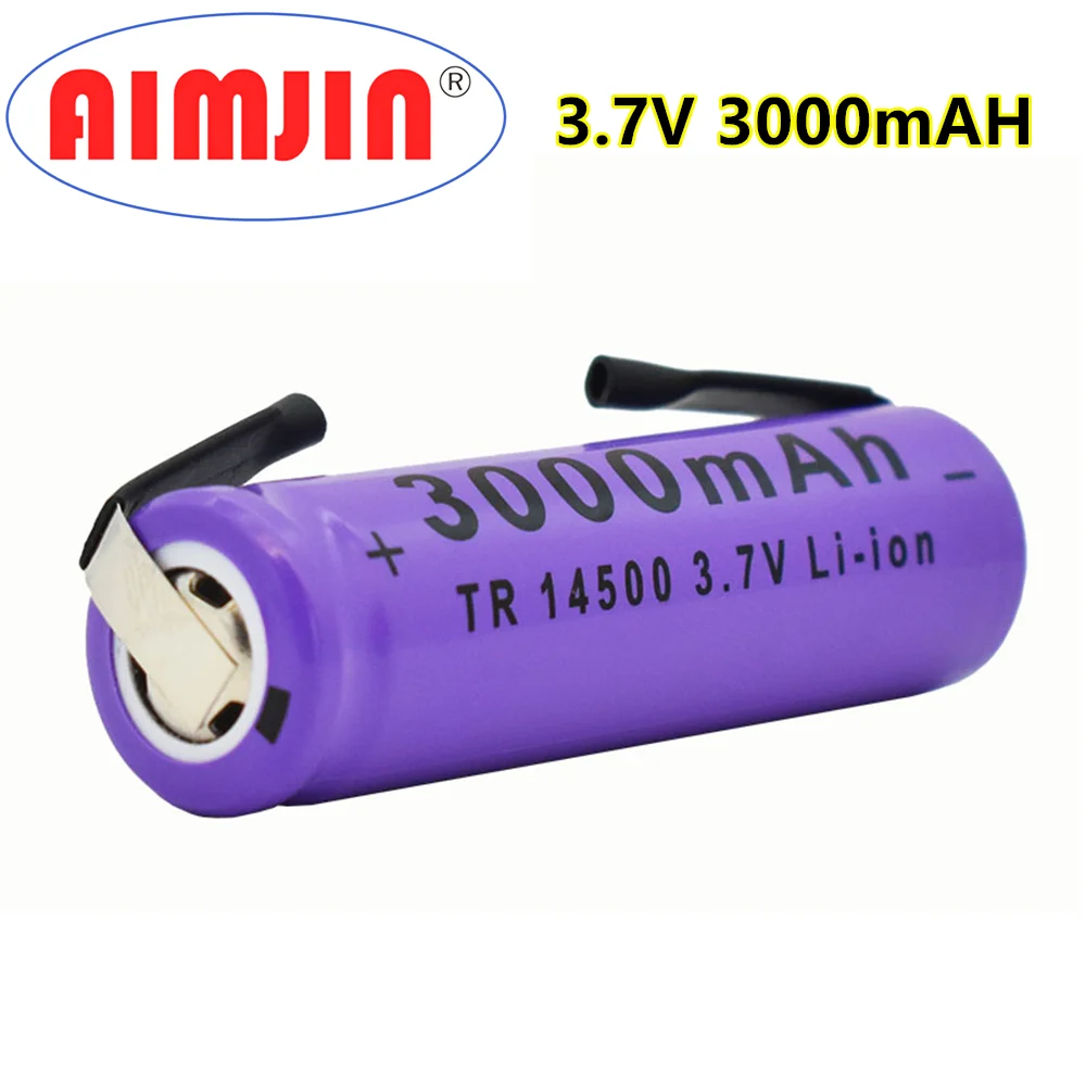 violación paridad bádminton New 14500 3.7 V3000mah Lithium Battery Lithium Rechargeable Bateria Welding  Nickel Sheet Batteries For Torch Led Flashlight Toy - Rechargeable  Batteries - AliExpress