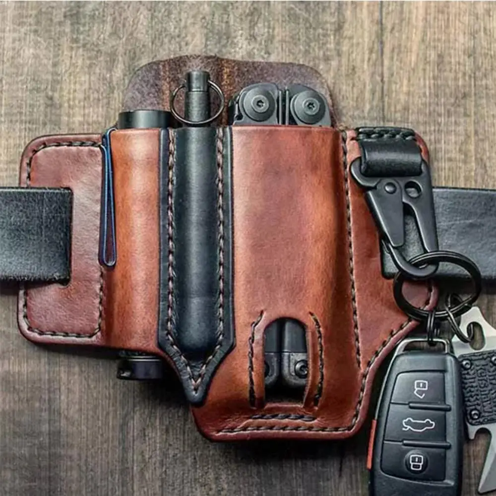

Men Multitool Sheath Edc Pocket Organizer With Key Holder Waist Bag For Belt Flashlight Sheath Multitool Pouch Camping Equipment