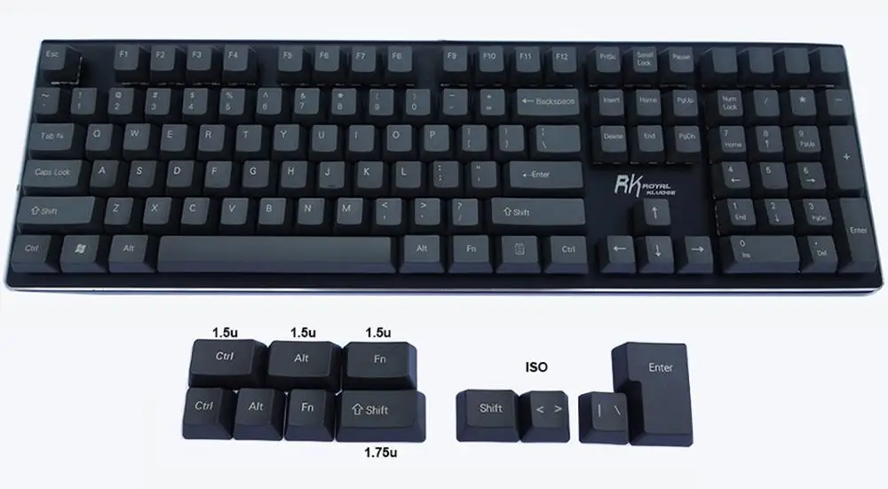 

OEM Black Thick PBT Keycaps ANSI ISO Layout Top Print Side Print Blank for Cherry MX Switch of Mechanical Keyboard Free Shipping