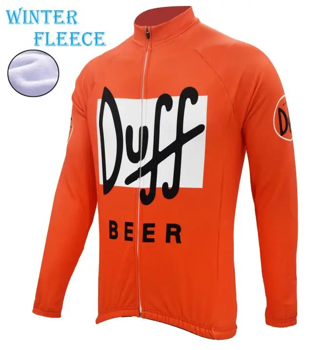 duff beer cycling jersey winter fleece long sleeve orange cycling top road bike clothing bicycle clothes braetan - Цвет: style photos