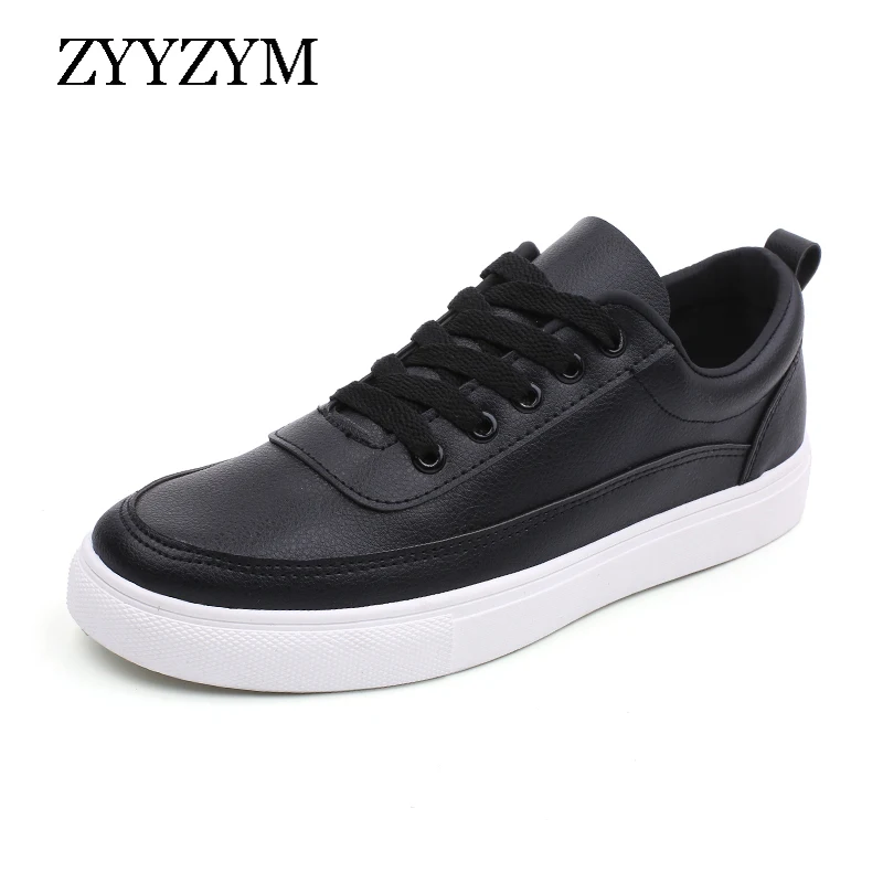 

ZYYZYM Men Shoes Casual Spring Summer PU Leather White Simplicity Shoes Men Lace-Up Style Breathable Fashion Man Shoes Footwear