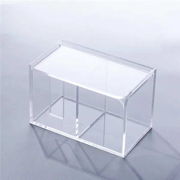 Makeup Organizer Box MSJO органайзер для макияжа, коробка для женщин, акриловый 2 сетки, ватный диск и держатель для тампонов, для ванной комнаты, настольный органайзер для косметики, коробка для хранения - Цвет: Makeup Organizer Box