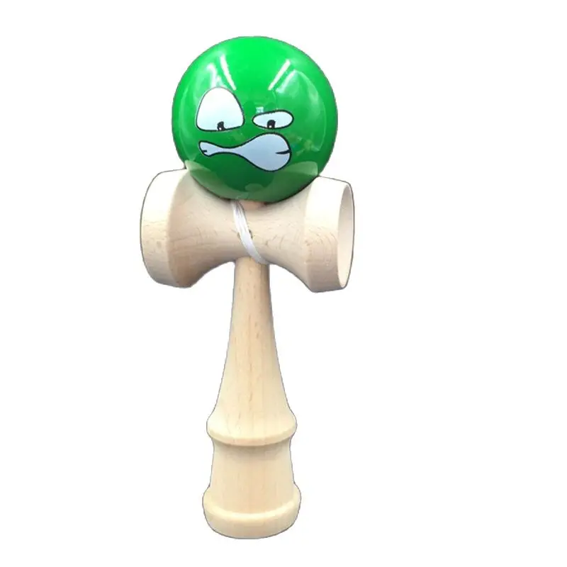 18 см забавное лицо Kendama Бук деревянные жонглирующие умелые шарики