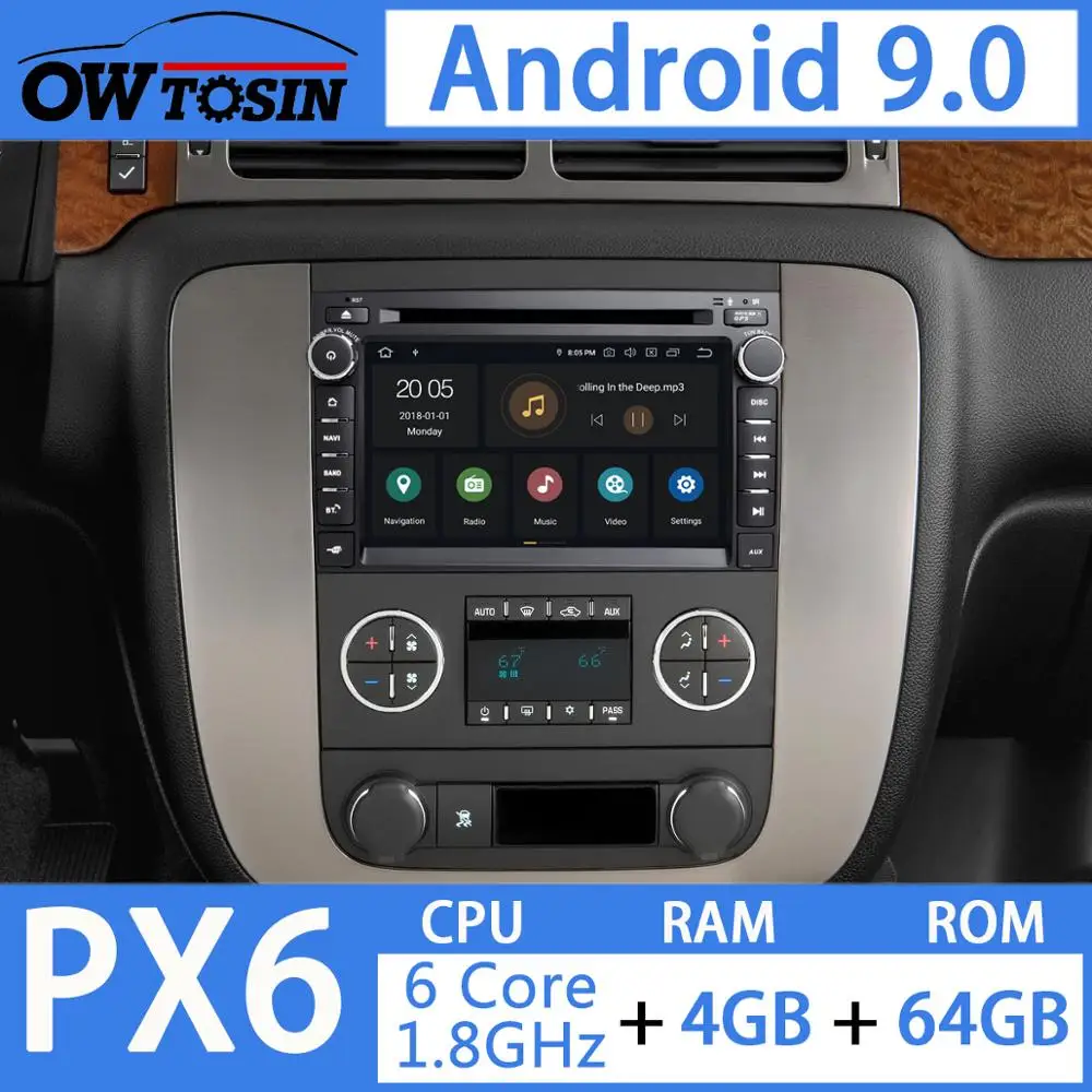 

7" PX6 4GB+64GB Android 9.0 Car DVD GPS Radio For GMC Yukon Chevrolet Tahoe Chevrolet Tahoe Equinox Savava Sierra Buick Enclave