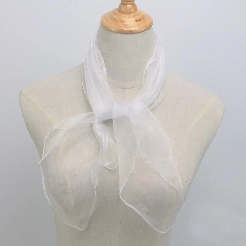 Яркие матросские танцы маленький шелковый шарф танец 0,01 кг сплошной шарф - Цвет: white