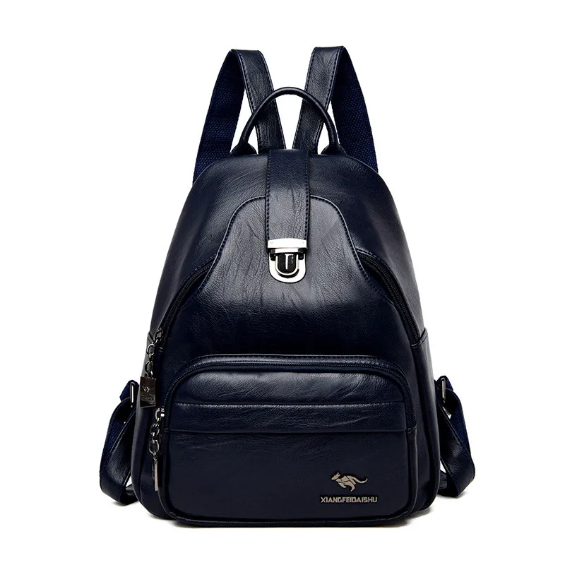 New Women sheepskin Backpacks School Bags For Girls Female Fashion Backpack Travel Shoulder Bags High Quality Mochilas Feminina - Цвет: Blue