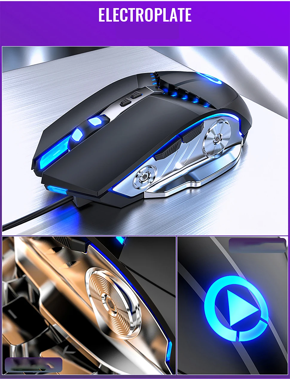 Игровая мышь G3PR0 светодиодный E-Sports Механическая Бесшумная дышащая мышь 3200 dpi оптическая мышь Sens для ноутбука компьютера геймера