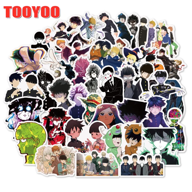 50Pcs/Set Japanese Cartoon Anime Mob Psycho 100 Stickers Decal For Skateboard Snowboard Luggage Car Fridge Laptop Diy Toy