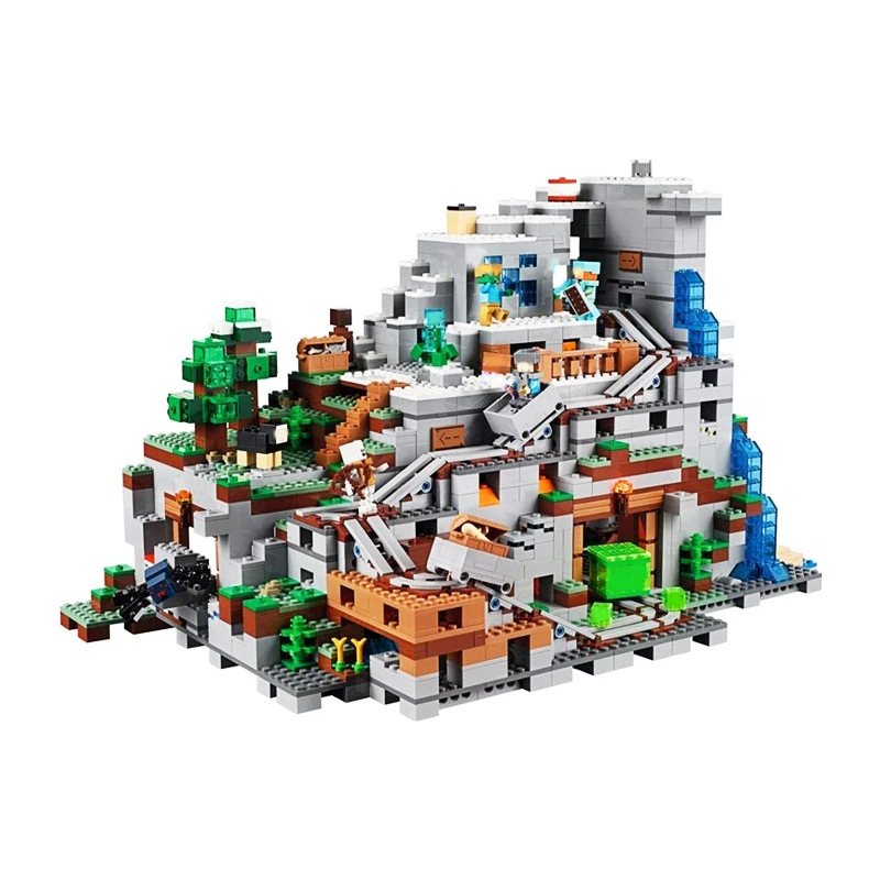 

21137 2688pcs Top cool fun The Mountain Cave My worlds for Children Model Building Kit Blocks bircks 18032 831