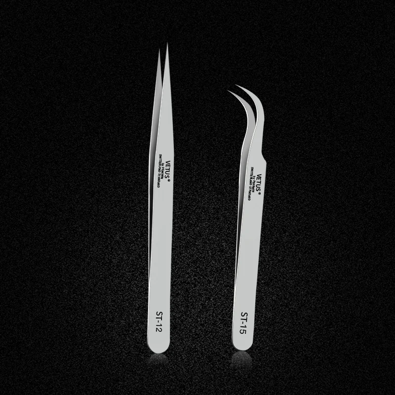Damman 1 Pcs Vetus Volume Lash Tweezers Stainless Steel Precise Best Quality Eyelash Tweezers