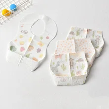 10 шт./лот, Детские водонепроницаемые одноразовые нагрудники из нетканого материала, портативный нагрудник для малышей, нагрудник для кормления, слюнявчик, фартук, бумажные нагрудники