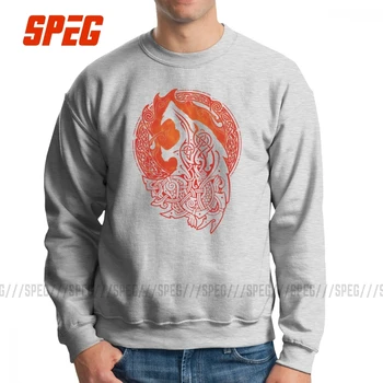 

Men's Viking Wolf Fenrir Sweatshirt Funny Pullovers 100% Cotton Hoodies Printed