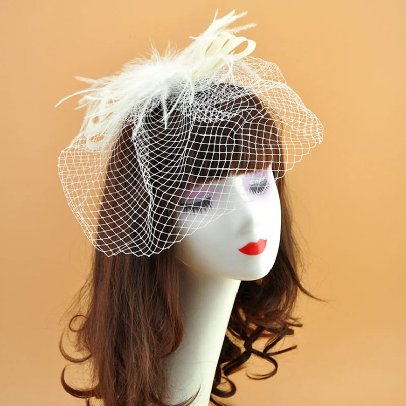Fascinators White Bridal Hat Wedding Bridal Hats White Birdcage