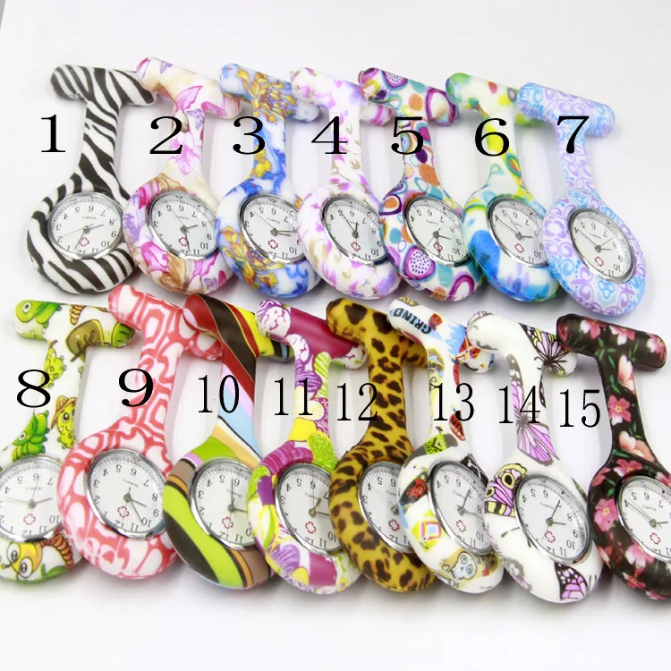 

CE, FCC Certificate Printed Silicone Nurse Watch Customizable Water Transfer Circle Jelly NURSE'S Watch Doctor Pocket Watch