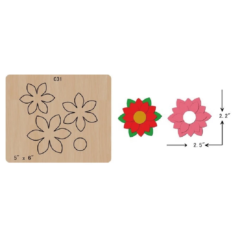 

3Pcs Six Petals Flower Cutting Dies 2020 New Die Cut &Wooden Dies Suitable for Common Die cutting Machines on the Market