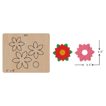 

3Pcs Six Petals Flower Cutting Dies 2020 New Die Cut &Wooden Dies Suitable for Common Die cutting Machines on the Market
