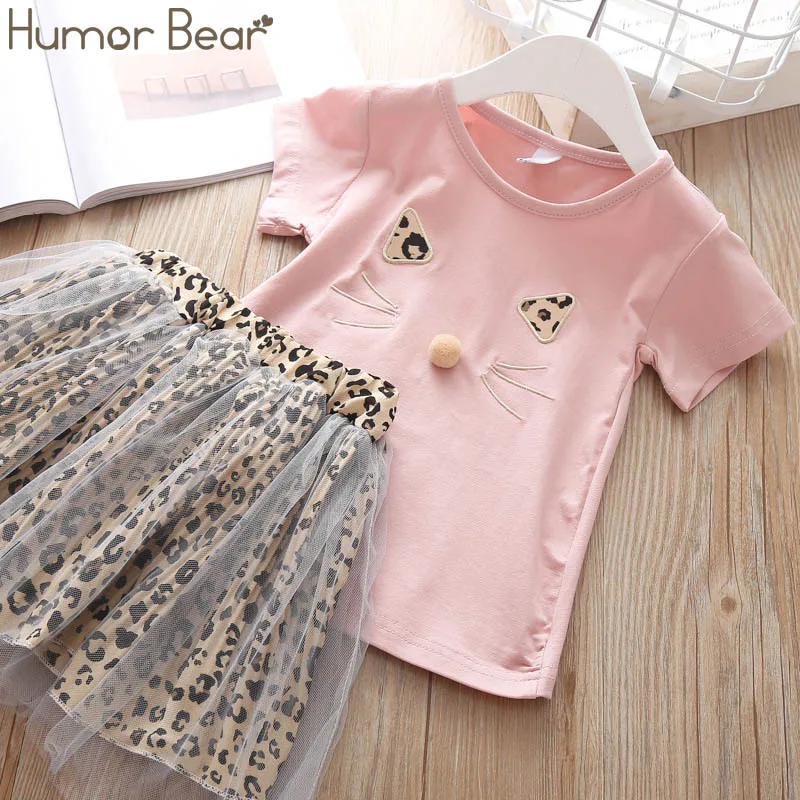 pink Humor Bear/комплект одежды для маленьких девочек Новинка года, брендовая летняя одежда для маленьких девочек майка с бантом в горошек, футболка Топ+ шорты, штаны комплект из 2 предметов - Цвет: pink