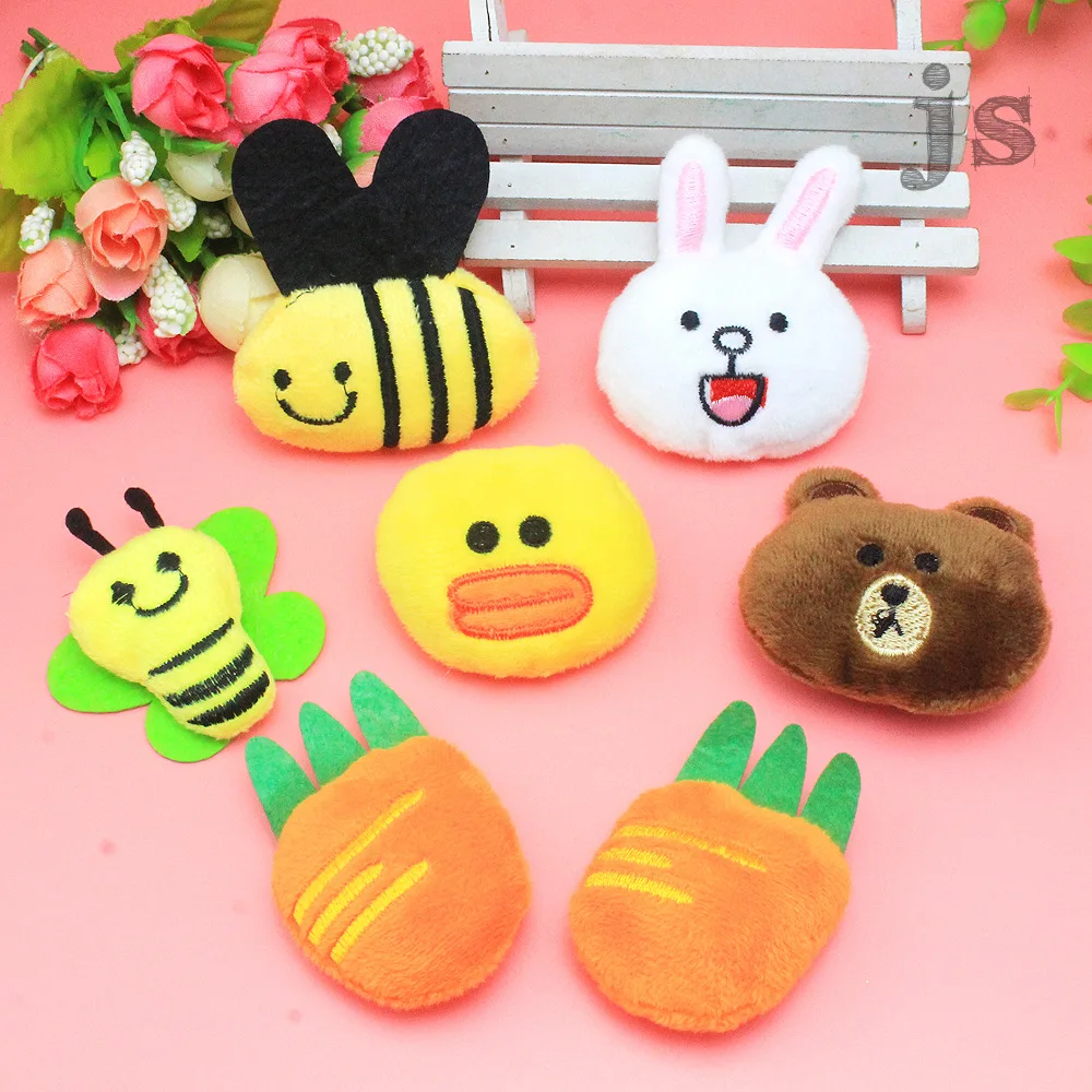 

10PCS/Lot Plush Cartoon Rabbit doll Patches Applique Crafts for DIY headdress accessories and socks Decoration