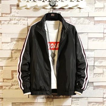 

Men's zipper bomber jacket casual men's hip-hop street slim bomber jacket plus size men's jacket