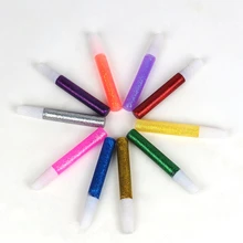 10 цветов Блестящий порошковый клей детская Бумага ремесла рисунок чехол для телефона DIY художественная живопись супер Жидкие Краски гель-клей для ногтей ручка