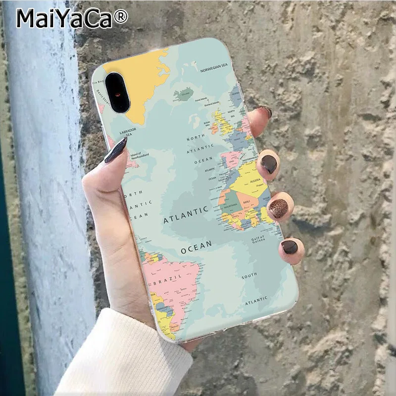 A9 MaiYaCa ravelling карта мира Путешествия Смарт-Чехол черный корпус чехол для телефона для Apple iphone 11 pro 8 7 66S Plus X XS MAX 5S SE XR - Цвет: A9