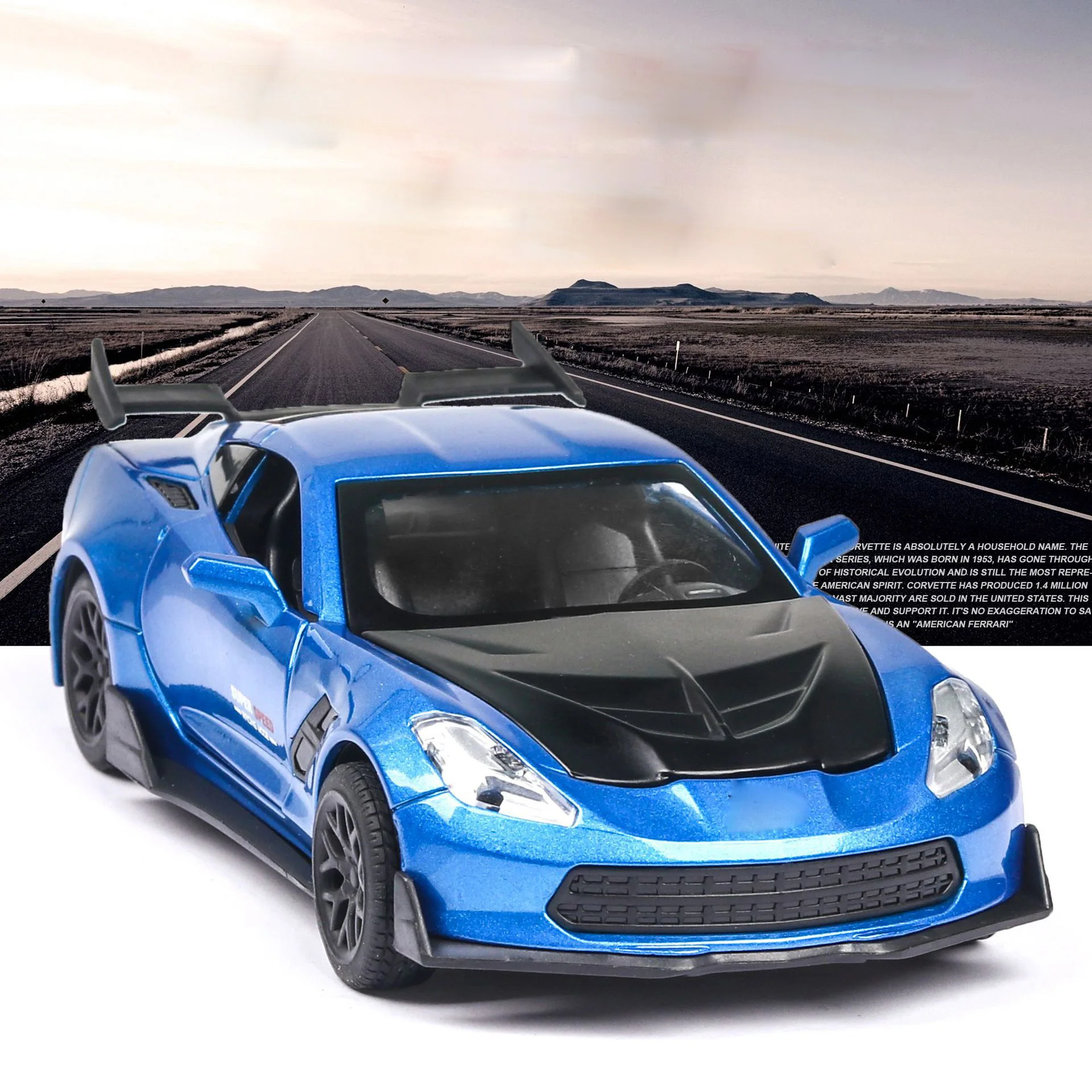 

Simulation 1: 32 for Corvette Super Racing Model Car with Sound Light Alloy Sports Car Model Autos De Juguete Toys for Children
