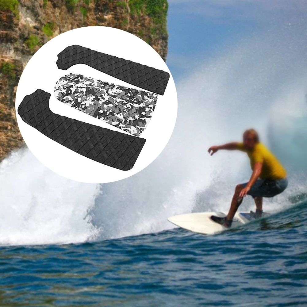 

3pcs Sports Safety Outdoor Equipment Protection Non Slip Surfboard Tail Pad Traction EVA Wide Use Accessories Adhesive Grip