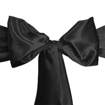 

Wedding Chair Decoration Black Satin Sash