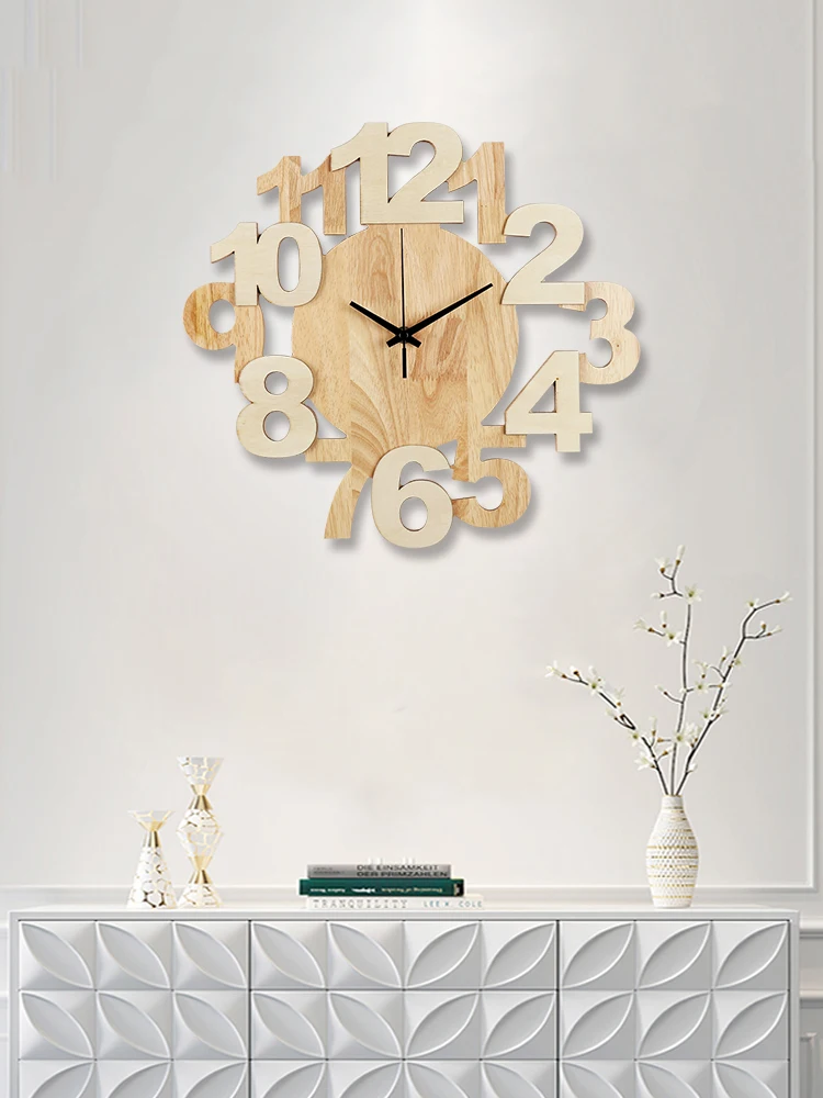 

Silent Modern Design Wall Clock Outdoor Wood Creative Simple Wall Clock Nordic Children Kitchen Klok Home Decoration JJ60WC